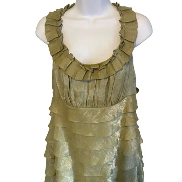 New Directions green ruffle lined size 16 dress - Picture 5 of 7
